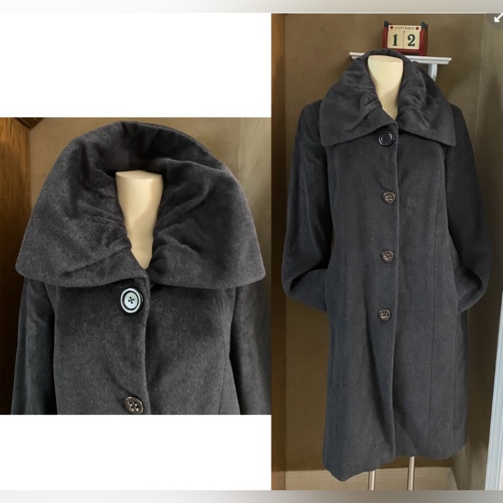 Calvin Klein Calvin Klein pleated collar women’s Coat/ peacoat